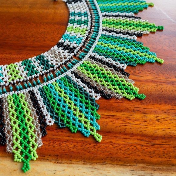 Handmade by Colombian Natives necklace embera okama beaded - Picture 4 of 4